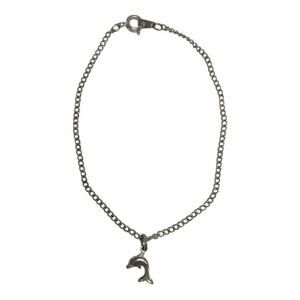 7.75” Vintage Dolphin Charm Bracelet Silver Tone Y2K Coastal Jewelry